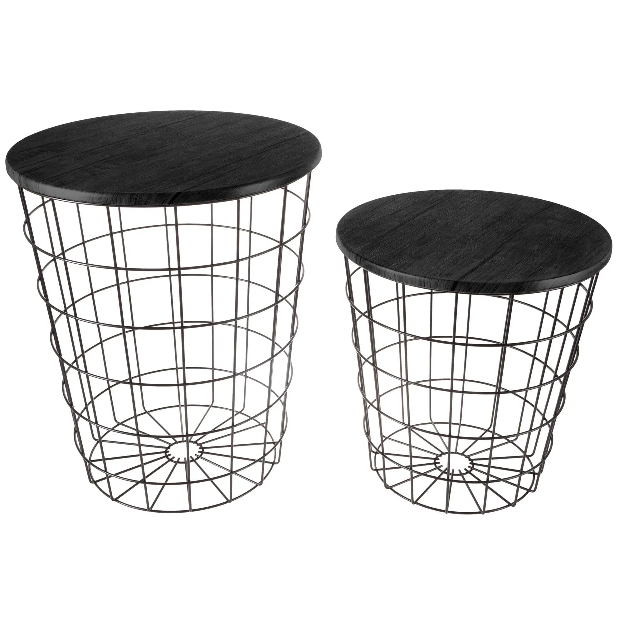 Lavish Home 2 Nesting Storage Side Tables Vintage Look