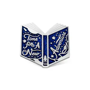 Time For a New Adventure Book Hard Enamel Lapel Pin