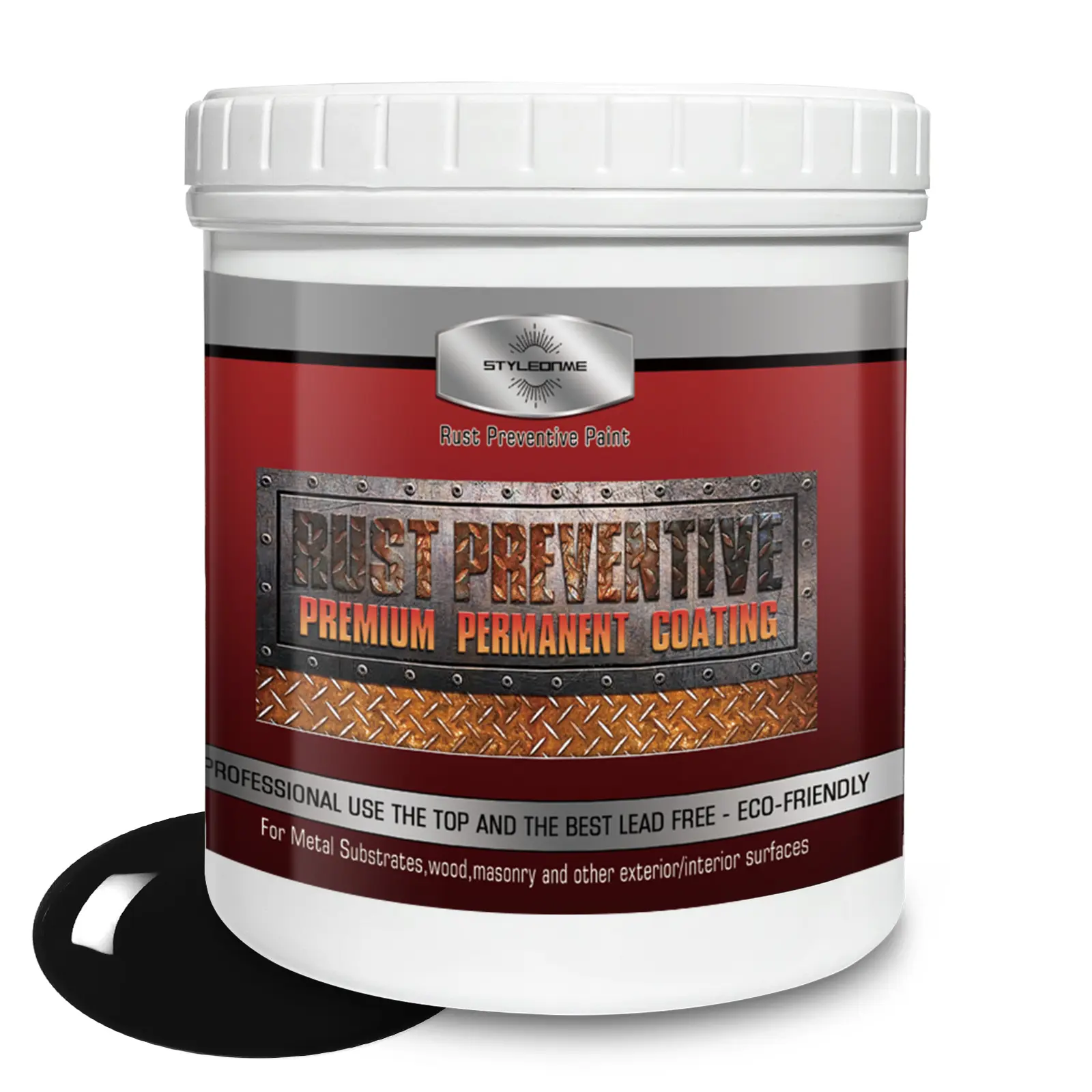 Metallic Anti-Rust Paint, Black 32 Fl Oz, Metal Primer & Preventive Coating, Rust Preventive Paint, Stop Rust and Corrosion Permanently (High-Gloss)