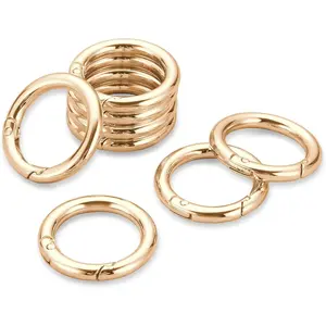 Key Ring Clip, 1 Inch  Rings, 8 Pack Round Carabiner Clip for , Buckle, Bags, Purses - Key Chain Hooks Replacement Keychains Lanyard DIY Crafts, Light