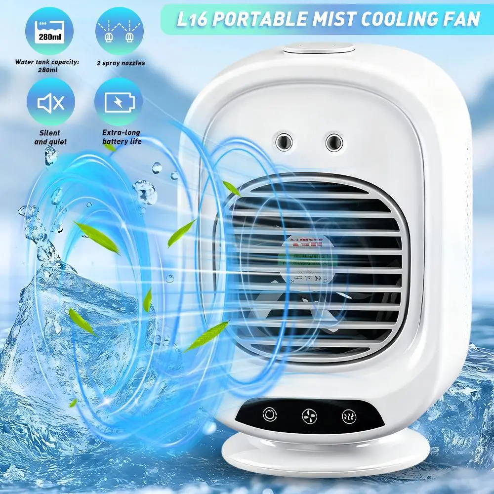 【SUMMER SALE】 ️ 2026 NEW Upgrade Portable Air Conditioner Cooling FAN ️With 360° Oscillating + Refreshing Portable Cooling for Desk, Travel & Outdoor! Stay Cool All Summer