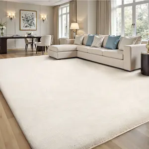 FAMVAL Large Plush Fluffy Area Rug, Soft Shaggy Non-Slip Floor Carpet Mat for Bedroom Living Room Dorm Nursery Decor