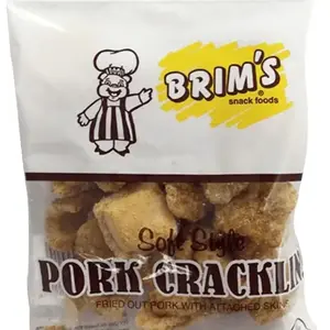 Brim’s Soft Style Pork Cracklins 2oz Bag - Snack Food with Attached Skin - Nata