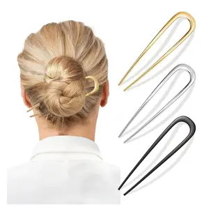 3 PCS French Hair Pins for Women – Metal Gold French Twist Hair Pins for Buns, Elegant Hair Accessories