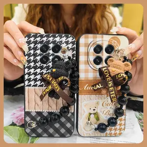 Waterproof Cartoon Phone Case For OPPO A5 5G 2025 China/F29 5G soft case protective case Simplicity cute Anti-knock silicone Dirt-resistant Black pearl pendant Skin-friendly feel