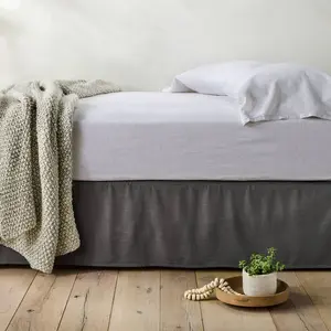 Full/Queen Linen Bed Skirt Gray - Casaluna