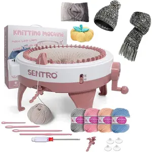 SENTRO Knitting Machine 48 ,  Weaving Loom with Row Counter, DIY Rotating Double Loom for Adults and