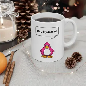 Club Penguin Mug, Club Penguin Merch, Gamer Girl Mug, Stay Hydrated, Penguin Mug, Gift For Gamer, Penguin Gift, Gift For Club Penguin Fan