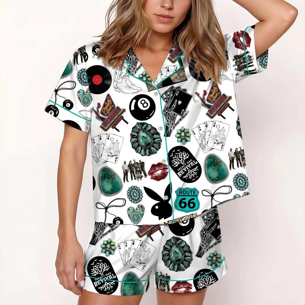 Cowgirl Cowboy Western Satin Pajama Set, Vintage Western Sleepwear, Country Western Loungewear, Turquoise Western Print Pajamas, Retro Americana Nightwear Gift for Her Him