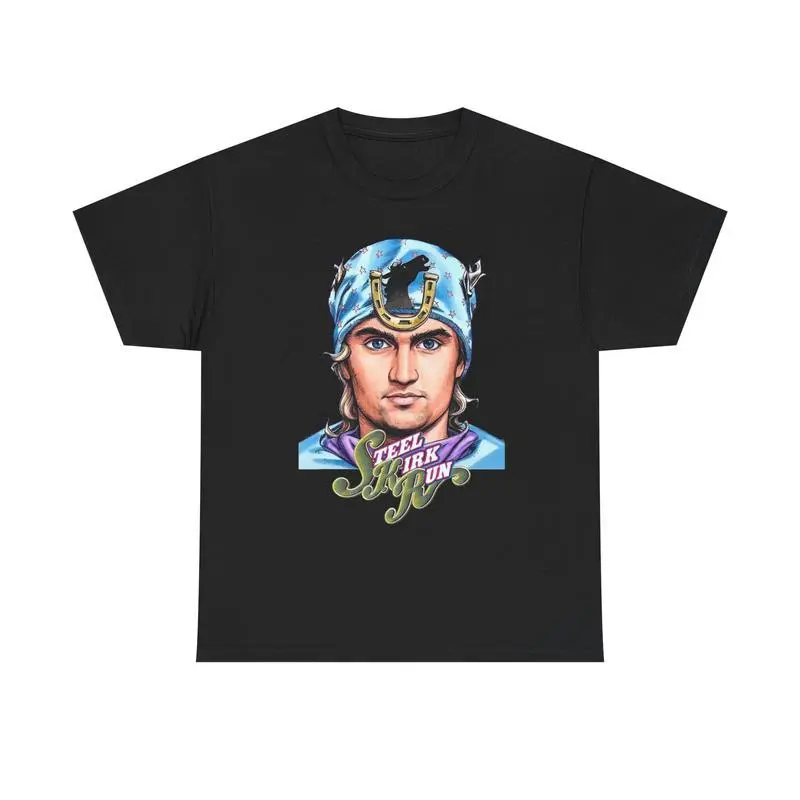 Steel Kirk Run Kirky Joestar Vintage Anime Graphic Tee Kirkified Retro Manga Streetwear Premium Soft Washed Cotton Crew Neck Short Sleeve Casual Unisex Top Perfect Gift For Anime Fans Daily Outdoor All Season Leisure Everyday Wear