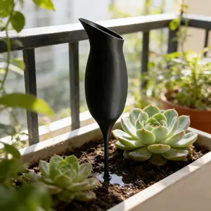 Wine Glass Shape Plant Self Watering Spikes, Cute Automatic Drip Irrigation Device, Slow Release Soil Insert for Indoor Potted Plants