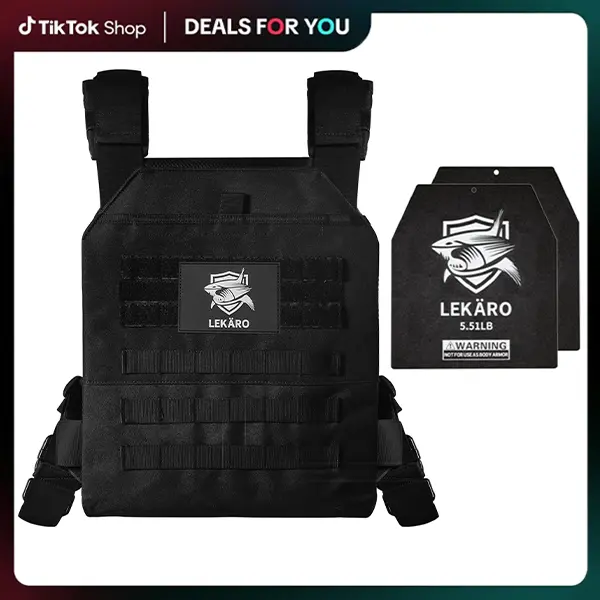 LEKARO Adjustable Black Weighted Vest for Men and Women, Muscle Training Equipment for Strength & Resistance Fitness, Discreet Fitness-Ready Design