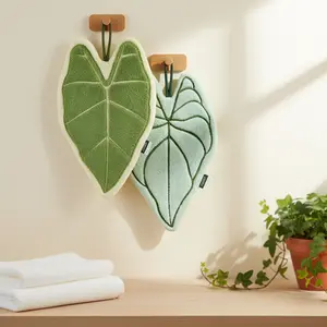 Leaf-Shaped Hand Towel Home Decor Towels for Bathroom & Kitchen Gift for Plant Lovers