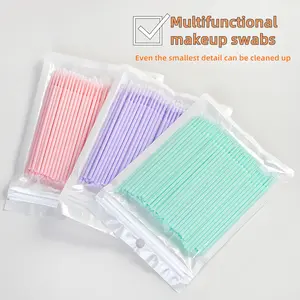 100pcs Disposable Multi-Functional Micro Cotton Swabs for Summer Makeup Disposable Mascara Wand Cosmetics