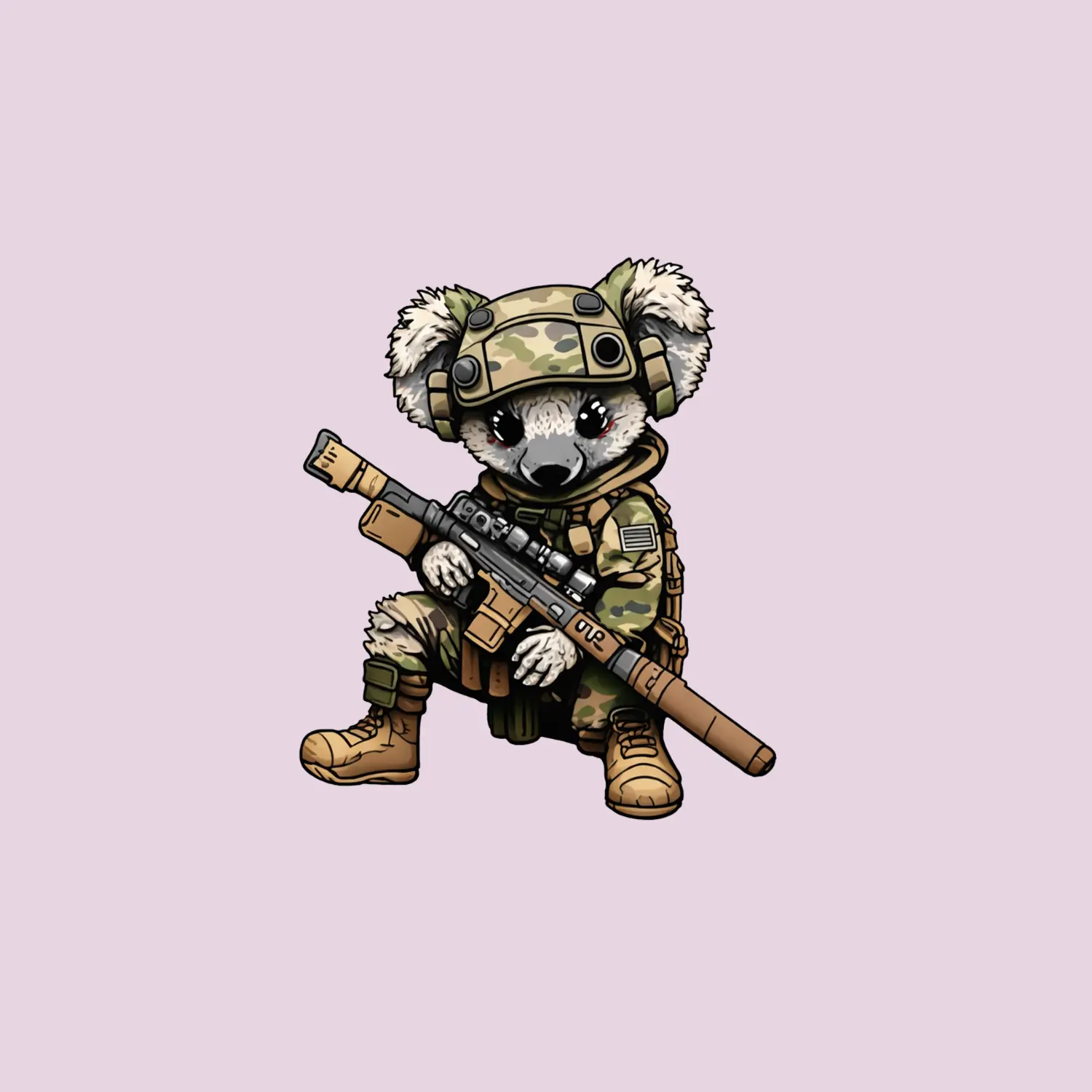 Cool Koala Cartoon Sticker, Chibi Animal Character Art Vinyl Decal for Laptop, Console, Phone Case & Gear