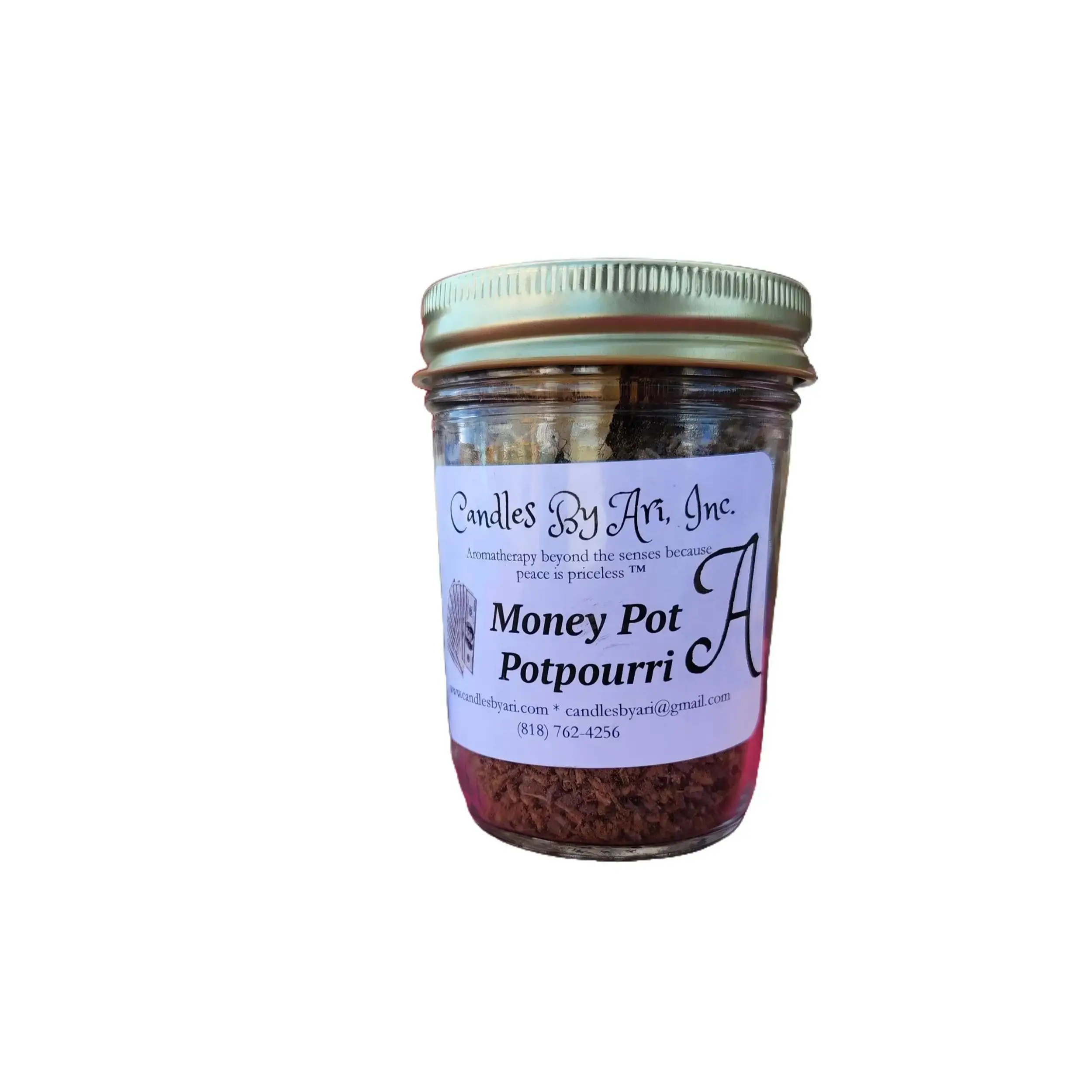 Ari's Money Pot Potpourri Jar - Lavender Flower Cinnamon Allspice Basil Scented Home Fragrance Eco-Friendly Fragrance