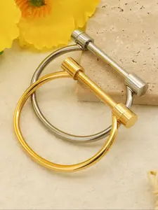 Stainless Steel Horseshoe Bracelet, Waterproof Non-Fading Unisex Cuff, Screw Design Women's Wrist Jewelry, Perfect Gift for Family and Friends