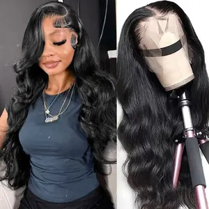 Zlzlblbl 13x6 Body Wave HD Lace Front Wigs Human Hair Pre Plucked 200 Density Pre Plucked With Baby Hair for Women