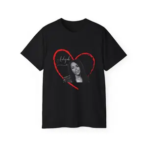 Heartfelt Tribute Aaliyah Unisex Tee, Custom Memorial Shirt, Unique Gift for Loved Ones, Valentine’s Day Apparel, Personalized Keepsake