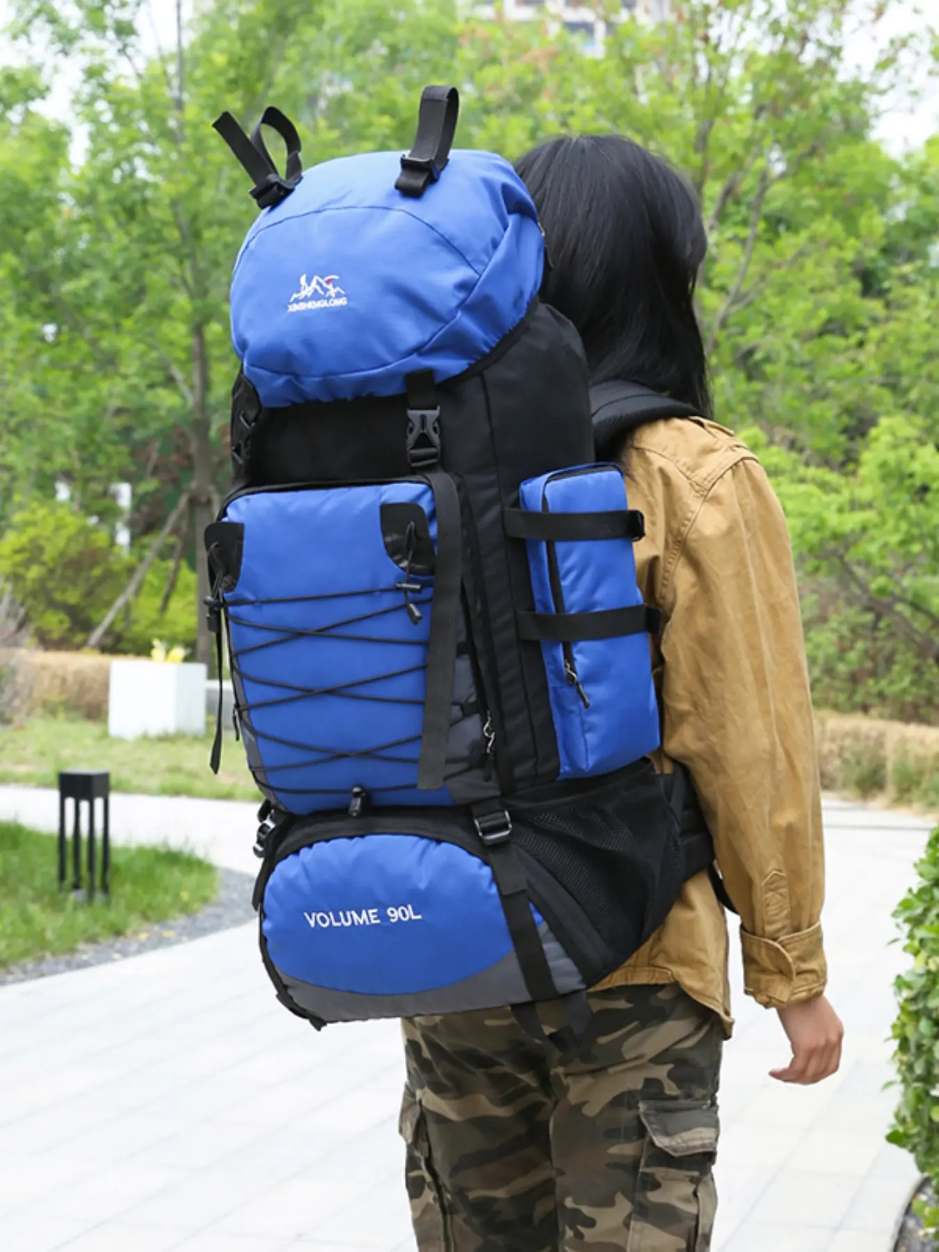 90L Travel Backpack, Large Capacity Camping Backpack, Durable Outdoor Hiking, Ideal for Rock Climbing, Outdoor Sports, Hiking, Beach Bag, Essential Travel Gear
