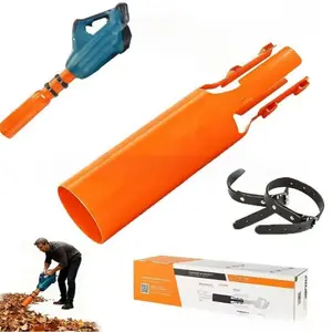 Orange Turbo Leaf Blower Nozzle - Air Flow Booster enhances speed & power for yard, lawn, driveway cleanup.Perfect lawn blower power attachment for outdoor cleaning.