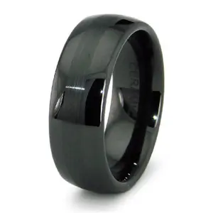 EWC  Black Ceramic Wedding Band - Size 10