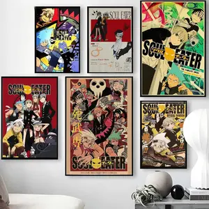 1PC Classic Anime Soul Eater Poster Self-adhesive Art Waterproof Paper Sticker Coffee House Bar Room Wall Decor Unframed Poster