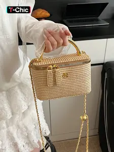 Elegant and luxurious texture, fashionable and exquisite style small square bag, chain shoulder strap and double zipper design, versatile handheld shoulder bag with retro atmosphere, Vintage Chic Purse, suitable for dates and parties
