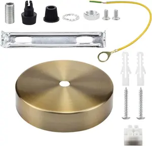 Gold Ceiling Canopy Kit 5 Inches Ceiling Light Plate Light Fixtures with Mounting Hardware for Chandelier Ceiling Pendant Light Fixtures (Gold)