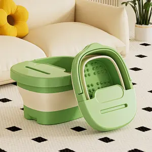 Collapsible Foot Bath Basin with Lid, Foot Soak Tub with Massage Acupoint, Multifunction Laundry Basket, Home Spa Treatment, Bathroom, Bathroom Accessory