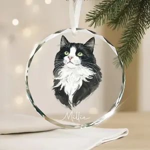 Personalized Multiple Cats Picture Ornament, Custom Cat Ornament 2026 Using Pet Photo & Name, Cat Memorial Keepsake, Trending Pet Lover Holiday Gift