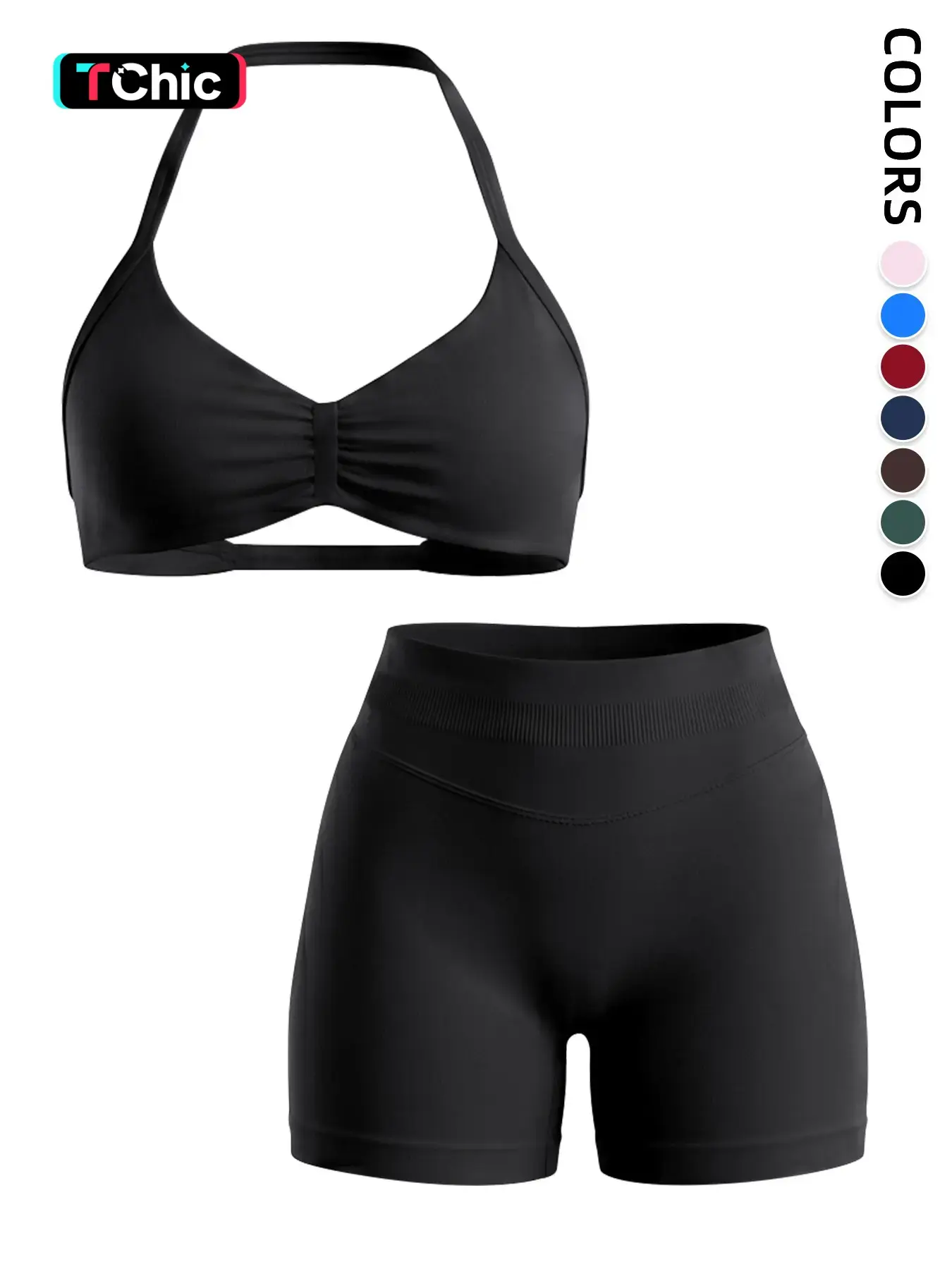 New Seamless Women's Sports Set, Tank Top Bra, High Waist Butt Lifting Shorts, Yoga Fitness Wear, Running Sportswear, Athletic Set