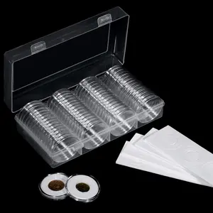 41Mm Coin Capsules, with Foam Gasket and Plastic Storage Box, for Coin Collection FRIMOONY