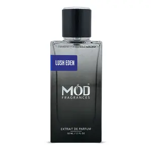 MOD FRAGRANCES Lush Eden Perfume For Women & Men - 50ml Extrait De Parfum - Unisex - Grapefruit, Lemon, Pink Pepper, Green Notes, Clove, Peach, Mango, Coconut, Rice, Tuberose, Lactones, Orris, Vetiver, Tonka Bean, Musk, Heliotrope and Vanilla