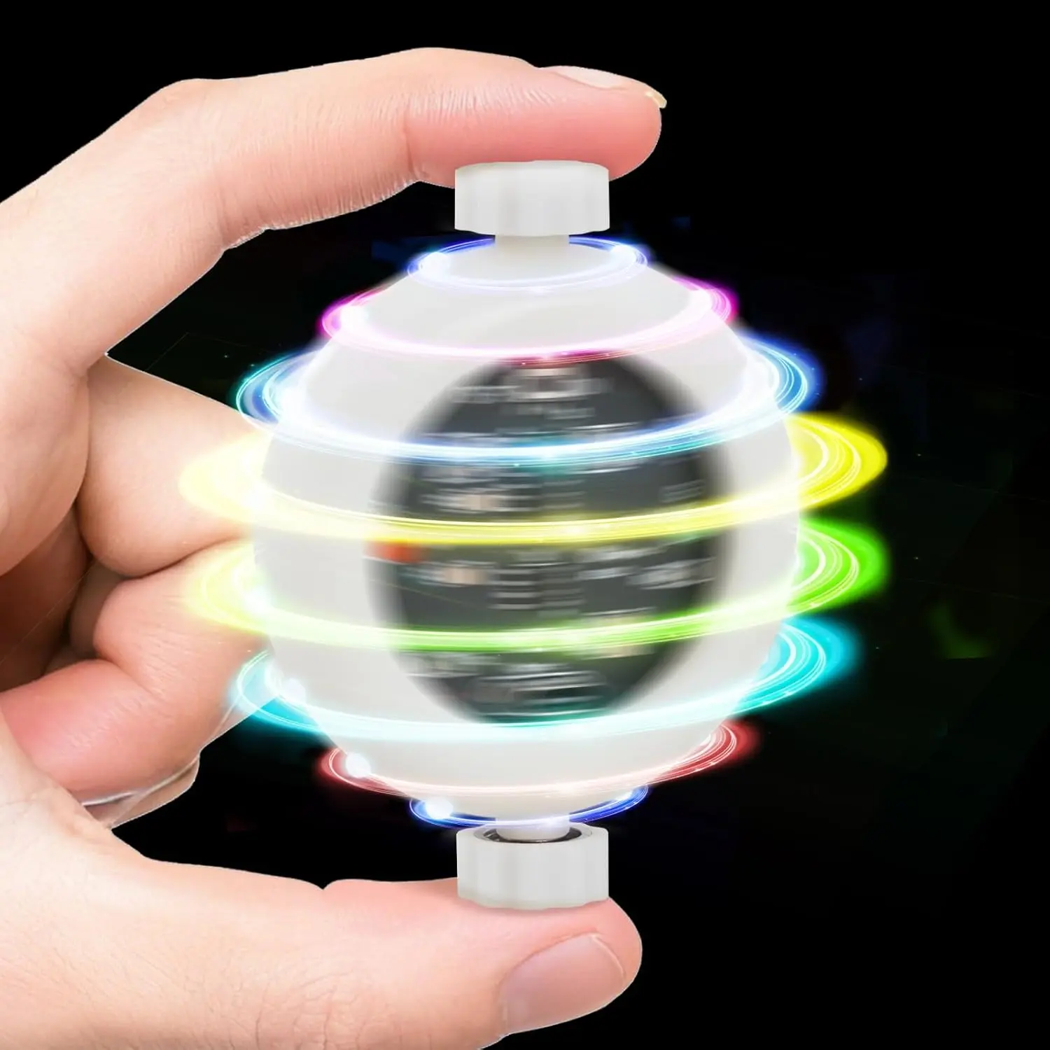Soldering Practice Kit, DIY LED Rotating Gyroscope Soldering Kit with Colorful Lights, Rechargeable Fingertip Gyro Soldering Project for STEM Education & Stress Relief, Birthday/Holiday Gift