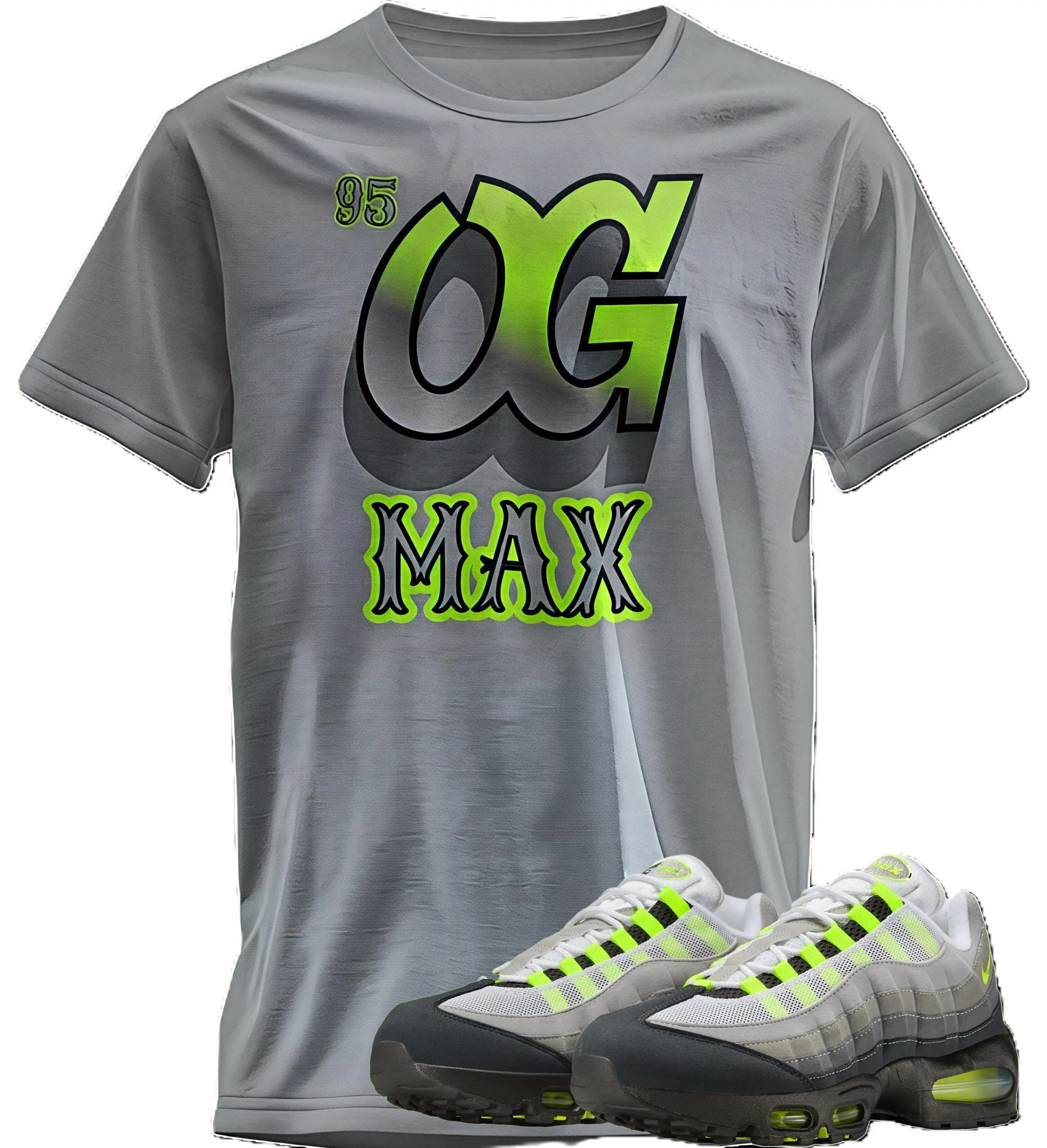 Custom Printed T-Shirt Matching Max OG 95 Neon