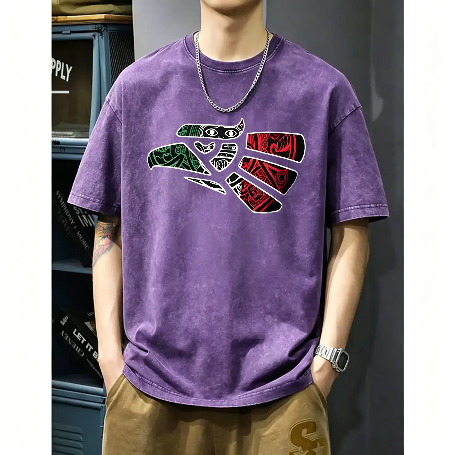 Washed T-shirt-purple