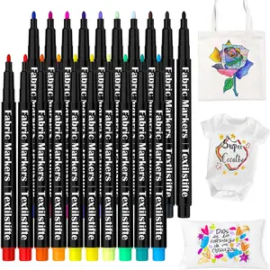 Fabric Markers Permanent for Clothes Sneaker Shoes T Shirt  Onesies Bibs Bodysuit Pillow Canvas Tote Bags Graffiti  Adults Fabric Decorating, Fine Point Pen Fabric  Pens Set of 20 Colors