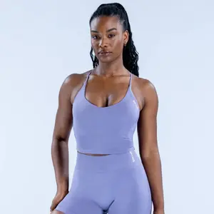 DFYNE Nylon-Lycra Seamless Tank Top - High-Stretch, Fully Matte Finish, Hidden Seams, Criss-Cross Straps, and Open-Back Design - Ideal for Yoga & Body Sculpting