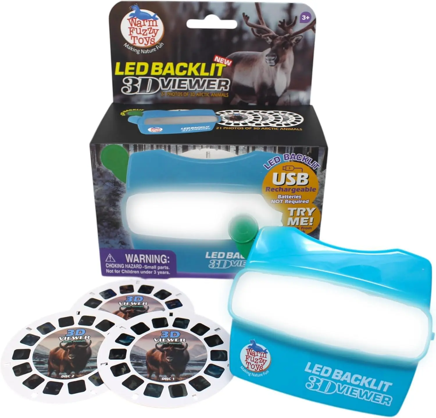 WARM FUZZY Toys LED Backlit 3D Viewer – Arctic