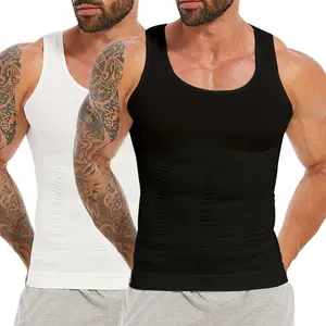 CATTIBOR 1-2 Pack Men Compression Shapewear Tank Top,Men Shaping Vest,Men Round Neck Sleeveless Shirt ,Men Breathable and Soft T-Shirt Sport Vest,Men Workout Training Basketball Vest ,MENSWEAR & Underwear,Back to School Outfits