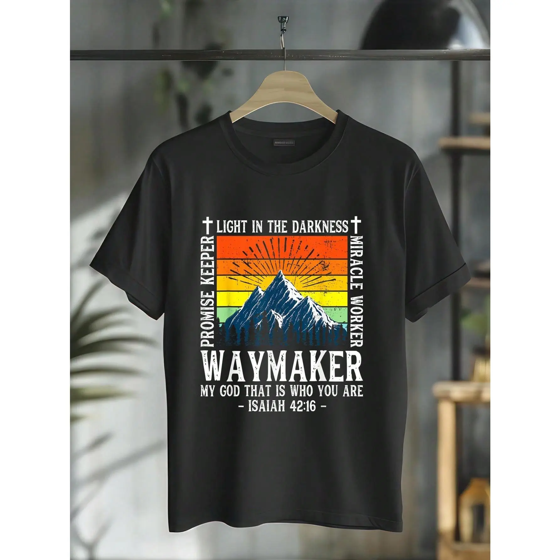 100% Cotton Waymaker Miracle Worker Promise Keeper Shirt Christian T-Shirt