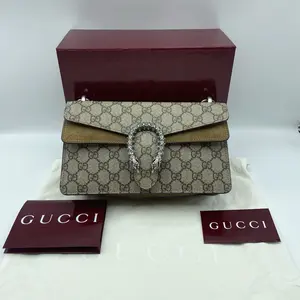 Pre-owned GUCCI canvas Shoulder Bags GG Supreme Taupe medium Dionysus Shoulder Bag Taupexiaotang20260308209