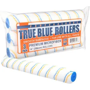 14" Professional  Roller Covers, 14 Inch,  for  Types of Painting Surfaces, Refill Bulk Pack (3, 3/8" Nap)