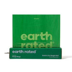 Earth Rated | Dog Poop Bags, Thick Grab and Go Single Roll, 100 Bags, Lavender Scented, Recycled Plastic, Leakproof, Durable, High Quality, Eco-Friendly, 8"x13"