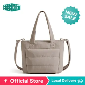 【NEW IN】BAGSMART Upgraded Mini Bubble Puffy Tote Bag Longer Length Added Shoulder Strap Durable Quilted Laptop Tote for Travel Work Mothersdaygift