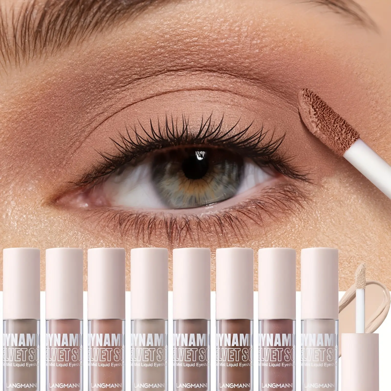 8Pcs Nude Velvet Eyeshadow Set Long Lasting Matte Makeup Weightless Cream Liquid Eye Color Waterproof Creaseproof Blendable Eye Paint Cosmetic Summeressentials