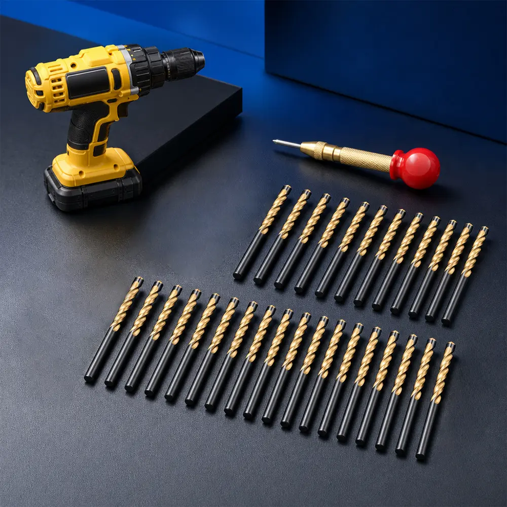 31pcs Drywall Router Drill Bits, 5/32 Inch High-Speed Steel Drywall Cutting Bit with Guide Point, for Use with Spiral Saw sohochic