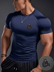 Men's White Gorilla Graphic Fitness T-Shirt