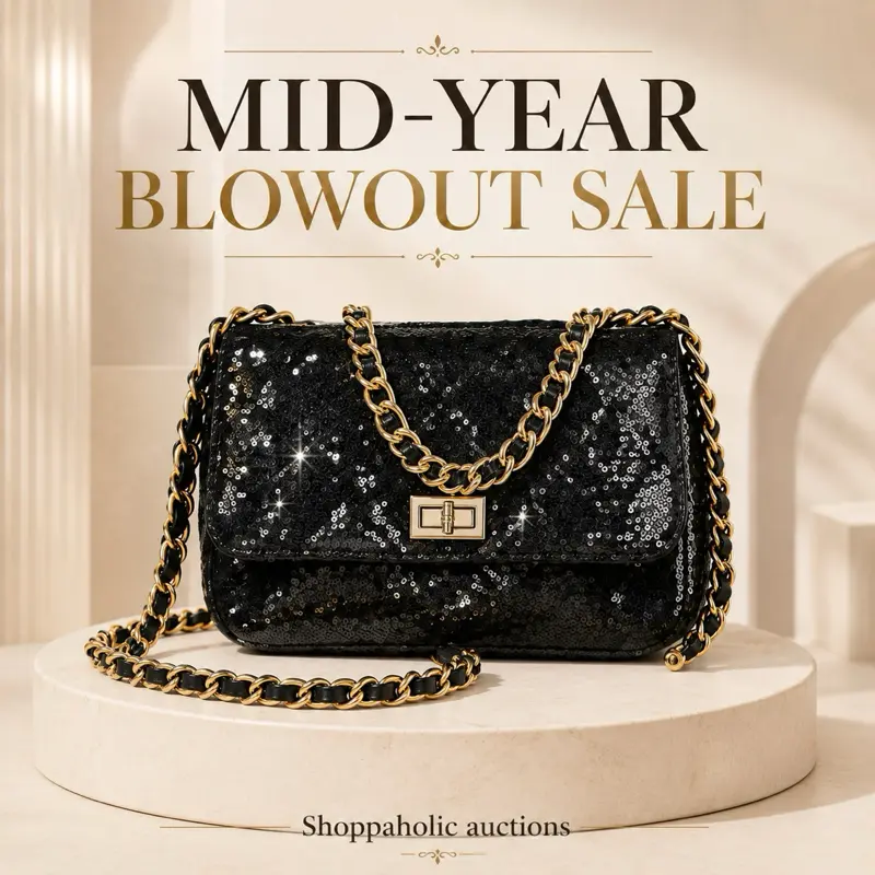 Quilted Sequins Chain Shoulder Bag